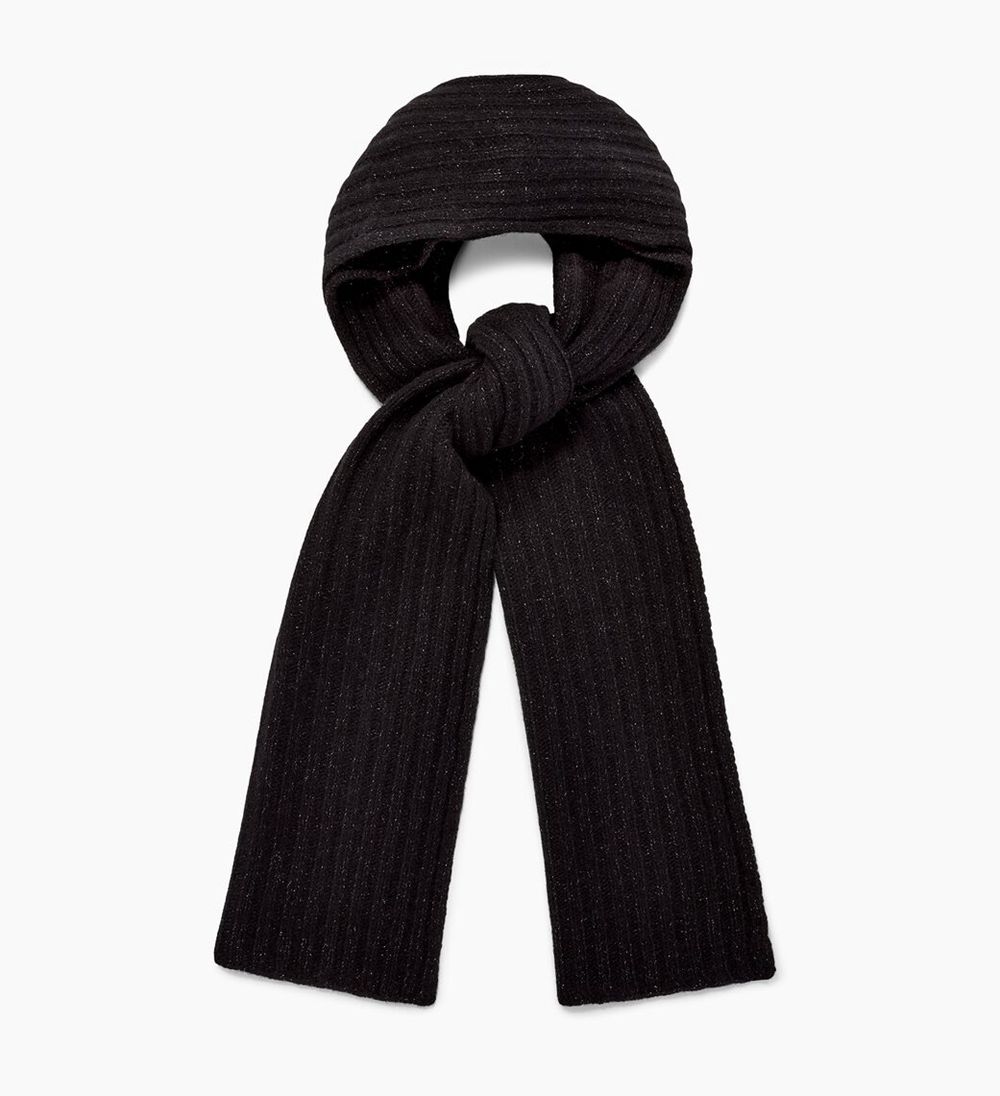 Ugg Scarfs Womens - Ugg Pippa Rib Knit Black - 304PIQKOE